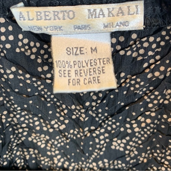 Alberto Makali Vintage Gothic Bohemian Black Chiffon Blouse Top Women's sz M - Picture 7 of 8